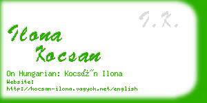ilona kocsan business card